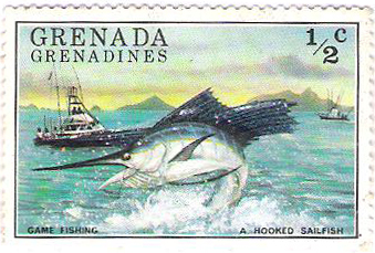 Grenada postage stamp 1976 sportfishing