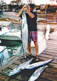 Barry with 4 big wahoo back at GYC dock