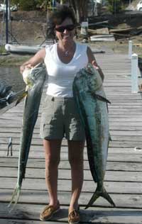 Janet with a brace of dorado at GYC