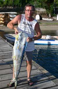 Richard Webb holds a dorado