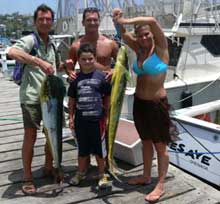 Barrow family with their dorado caught on Yes Aye grenada