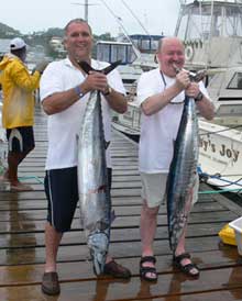 Brendan & Mark caught these wahoo on a rainy day