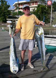 2 dorado caught by true Blue Sportfishing grenada