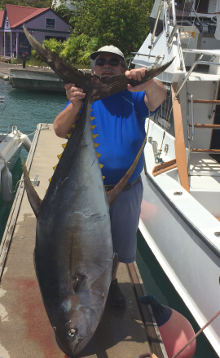 Grenada yellowfin tuna action on Yes Aye