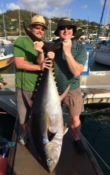 Grenada yellowfin tuna action on Yes Aye