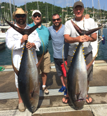 Grenada yellowfin tuna action on Yes Aye