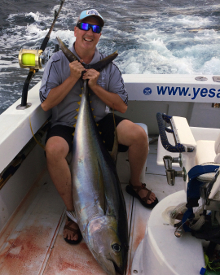 Grenada yellowfin tuna action on Yes Aye