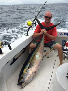 Grenada yellowfin tuna action on Yes Aye