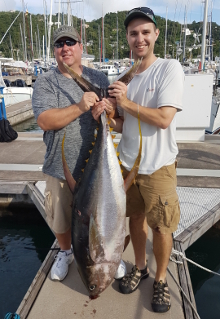 Grenada yellowfin tuna action on Yes Aye