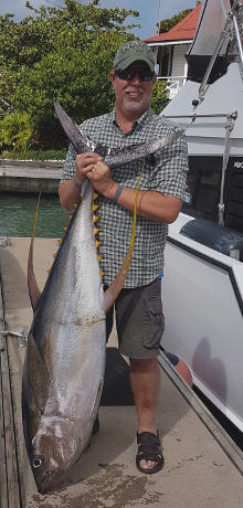 Grenada yellowfin tuna action on Yes Aye