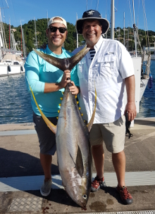 Grenada yellowfin tuna action on Yes Aye