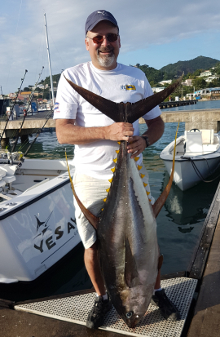 Grenada has big yellowfin tuna catch one onboard Yes Aye