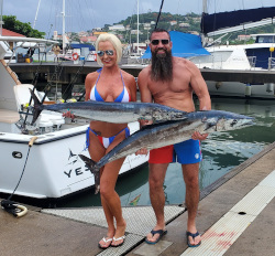 wahoo on dock