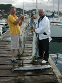 phil & another angler with their catch of dorado at GYC dock