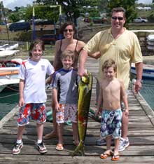family fun catching dorado with true Blue Sportfishing