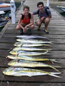 big haul of dorado for Chris and Shannon onboard Yes aye