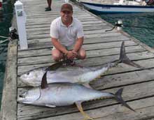 2 tunas caught in Grenada by true Blue Sportfishing