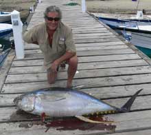 greta catch including this yellowfin tuna onboard true blue Sportfishing