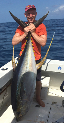 Grenada yellowfin tuna action on Yes Aye